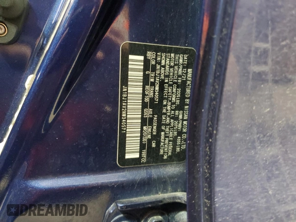 2022 Nissan Rogue S with VIN JN1BJ1AV2NW340571, listed as a Copart auction lot 53894445 with 39,896 mi miles and Salvage title. Bid and sale history available at DreamBid. Image 13.