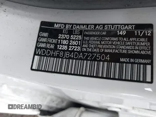 2013 Mercedes-Benz E 350 Luxury with VIN WDDHF8JB4DA727504, listed as a IAAI auction lot 42457322 with 39,803 mi miles and . Bid and sale history available at DreamBid. Image 9.