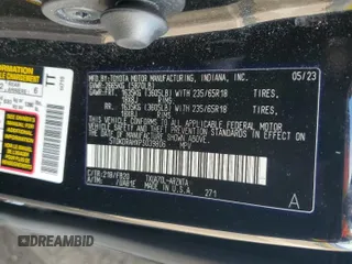 2023 Toyota Highlander L z VIN 5TDKDRAHXPS039806, wystawiony jako Copart lot #55960845 z przebiegiem 33 971 mil mil oraz Nie do naprawy • Non repairable. Historia ofert i sprzedaży dostępna na DreamBid. Obrazek 12.