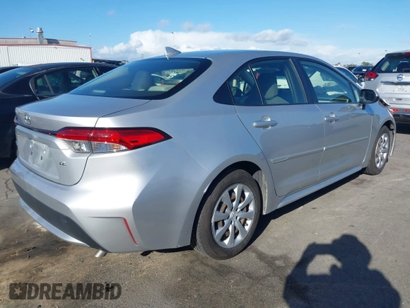 2020 Toyota Corolla LE with VIN JTDEPRAE5LJ065182, listed as a IAAI auction lot 41799613 with 53,193 mi miles. Bid and sale history available at carsss.com. Image 4.