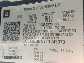 2020 Chevrolet Colorado 2WD Work Truck with VIN 1GCGSBEN7L1243070, listed as a IAAI auction lot 41890656 with 40,711 mi miles. Bid and sale history available at carsss.com. Image 9.