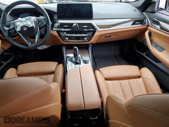 2021 BMW 5 Series 540i with VIN WBA53BJ01MWW93023, listed as a Copart auction lot 43146455 with Not Provided miles and Salvage Title. Bid and sale history available at DreamBid. Image 8.