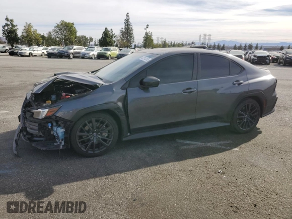2022 Subaru WRX Premium with VIN JF1VBAF69N9003263, listed as a Copart auction lot 42211255 with 33,555 mi miles and Salvage Title. Bid and sale history available at DreamBid. Image 1.