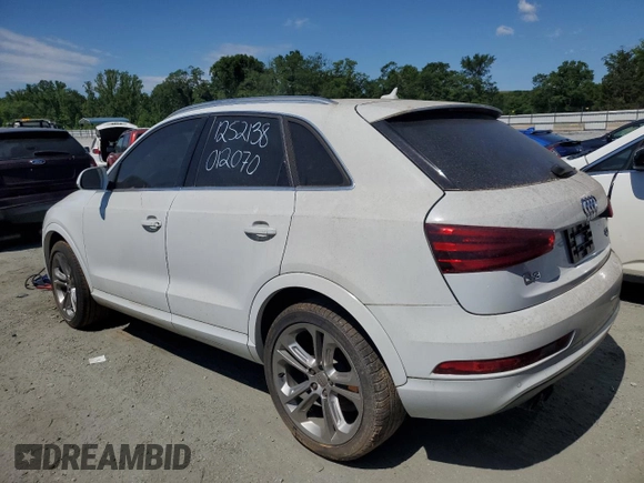 2015 Audi Q3 Premium Plus with VIN WA1EFCFS6FR012070, listed as a Copart auction lot 58174205 with 158,918 mi miles and Clean title. Bid and sale history available at DreamBid. Image 2.
