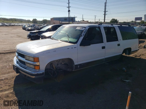 1995 Chevrolet Suburban with VIN 1GNFK16KXSJ398745, listed as a Copart auction lot 67475634 with 165,548 mi miles and Salvage Title. Bid and sale history available at carsss.com. Image 1.