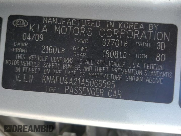 2010 Kia Forte EX z VIN KNAFU4A21A5066595, wystawiony jako Copart lot #53303195 z przebiegiem 190 992 mil mil oraz Nie do naprawy. Historia ofert i sprzedaży dostępna na DreamBid. Obrazek 12.
