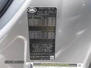 2021 Land Rover Defender with VIN SALEK6RX9M2059022, listed as a IAAI auction lot 42396995 with 53,015 mi miles and . Bid and sale history available at DreamBid. Image 9.