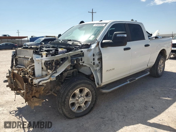 2023 Ram 2500 Big Horn with VIN 3C6UR5DL6PG590064, listed as a Copart auction lot 72400304 with 33,069 mi miles and Salvage Title. Bid and sale history available at carsss.com. Image 1.