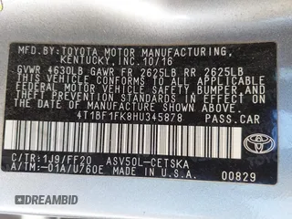 2017 Toyota Camry XLE with VIN 4T1BF1FK8HU345878, listed as a IAAI auction lot 41666734 with 123,742 mi miles. Bid and sale history available at carsss.com. Image 9.