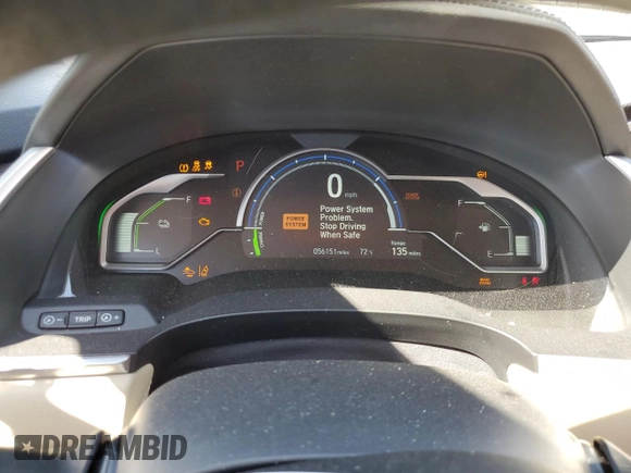 2018 Honda Clarity Plug-In Hybrid with VIN JHMZC5F12JC015416, listed as a Copart auction lot 58766174 with 56,151 mi miles and Salvage Title. Bid and sale history available at carsss.com. Image 9.