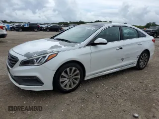 2015 Hyundai Sonata Sport with VIN 5NPE34AF5FH070628, listed as a Copart auction lot 59079815 with 136,916 mi miles and Salvage title. Bid and sale history available at DreamBid. Image 1.