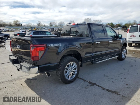 2024 Ford F-150 XLT with VIN 1FTFW3L53RKF29624, listed as a Copart auction lot 50203775 with 2,344 mi miles and Salvage Title. Bid and sale history available at carsss.com. Image 3.