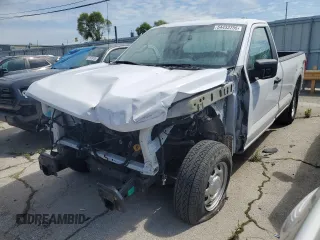 2021 Ford F-150 XL with VIN 1FTMF1E54MKD59565, listed as a Copart auction lot 54433755 with 15,596 mi miles and Salvage title. Bid and sale history available at DreamBid. Image 1.