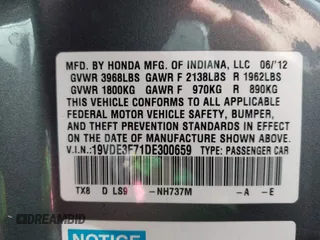 2013 Acura ILX Hybrid Technology z VIN 19VDE3F71DE300659, wystawiony jako IAAI lot #41754346 z przebiegiem 84 061 mil mil oraz . Historia ofert i sprzedaży dostępna na DreamBid. Obrazek 9.