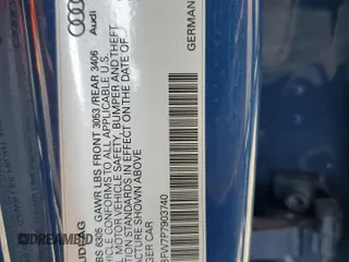 2023 Audi RS e-tron GT z VIN WAUBHBFW7P7903740, wystawiony jako Copart lot #55556935 z przebiegiem 8358 mil mil oraz Szkody całkowita. Historia ofert i sprzedaży dostępna na DreamBid. Obrazek 12.