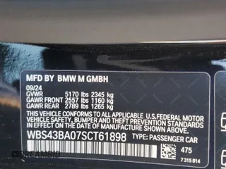 2025 BMW M4 z VIN WBS43BA07SCT61898, wystawiony jako Copart lot #48228345 z przebiegiem Nie podano mil oraz Szkody całkowita. Historia ofert i sprzedaży dostępna na DreamBid. Obrazek 13.