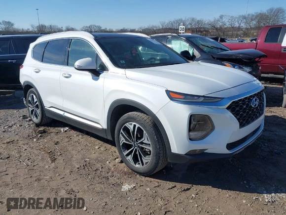 2019 Hyundai Santa Fe Limited with VIN 5NMS53AD4KH006013, listed as a IAAI auction lot 41411439 with 54,007 mi miles. Bid and sale history available at carsss.com. Image 1.