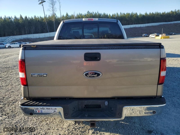 2005 Ford F-150 XLT with VIN 1FTPW12505FB24088, listed as a Copart auction lot 46454435 with 204,796 mi miles and Salvage Title. Bid and sale history available at carsss.com. Image 6.