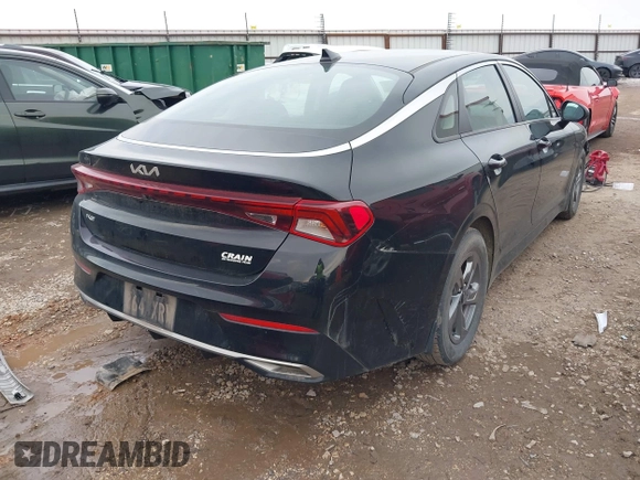 2022 Kia K5 LXS with VIN 5XXG14J28NG121187, listed as a IAAI auction lot 41660735 with 58,185 mi miles. Bid and sale history available at carsss.com. Image 4.