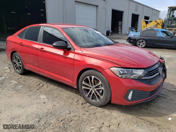 2024 Volkswagen Jetta Sport with VIN 3VWBM7BU7RM005970, listed as a Copart auction lot 48370895 with 48,975 mi miles and Salvage Title. Bid and sale history available at carsss.com. Image 4.