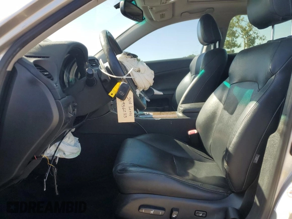 2010 Lexus IS 250 with VIN JTHBF5C27A5123654, listed as a Copart auction lot 62956235 with 100,314 mi miles and Salvage title. Bid and sale history available at DreamBid. Image 7.