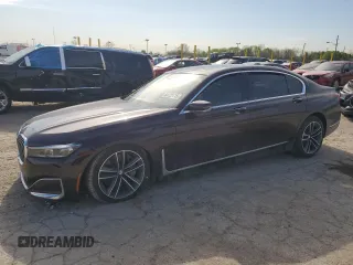 2020 BMW 7 Series 750i xDrive z VIN WBA7U2C02LGM27019, wystawiony jako Copart lot #54122615 z przebiegiem Nie podano mil oraz Szkoda całkowita • Salvage title. Historia ofert i sprzedaży dostępna na DreamBid. Obrazek 1.