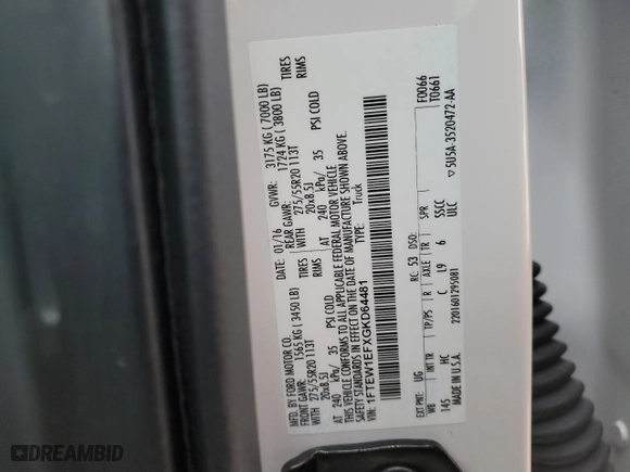 2016 Ford F-150 XLT with VIN 1FTEW1EFXGKD64481, listed as a Copart auction lot 44772055 with 115,493 mi miles and Salvage Title. Bid and sale history available at carsss.com. Image 14.