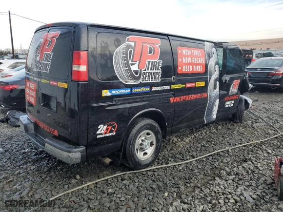 2016 Chevrolet Express Cargo Van with VIN 1GCWGAFF4G1153427, listed as a Copart auction lot 83944304 with 0 mi miles and Salvage Title. Bid and sale history available at carsss.com. Image 3.