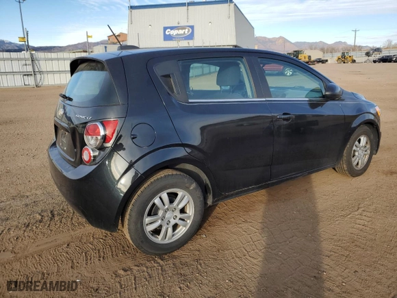 2015 Chevrolet Sonic LT with VIN 1G1JC6SH5F4168292, listed as a Copart auction lot 86863744 with 107,445 mi miles and Salvage Title. Bid and sale history available at carsss.com. Image 3.
