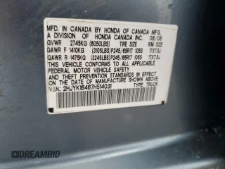 2007 Honda Ridgeline RTS z VIN 2HJYK16467H514031, wystawiony jako Copart lot #57571865 z przebiegiem 298 895 mil mil oraz Szkoda całkowita • Salvage title. Historia ofert i sprzedaży dostępna na DreamBid. Obrazek 12.