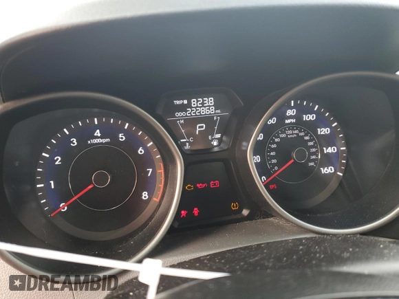 2013 Hyundai Elantra Limited with VIN 5NPDH4AE5DH356402, listed as a Copart auction lot 49293705 with 222,868 mi miles and Salvage Title. Bid and sale history available at DreamBid. Image 9.