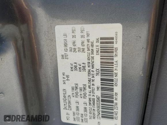 2006 Dodge Dakota SLT with VIN 1D7HW42N36S535067, listed as a Copart auction lot 49961015 with Not Provided miles and Non Repairable. Bid and sale history available at carsss.com. Image 12.