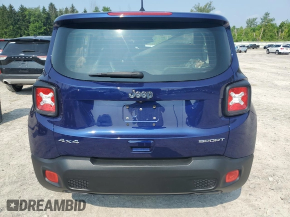 2018 Jeep Renegade Upland with VIN ZACCJBAB2JPJ54207, listed as a Copart auction lot 60516265 with 95,224 mi miles and Salvage title. Bid and sale history available at DreamBid. Image 6.