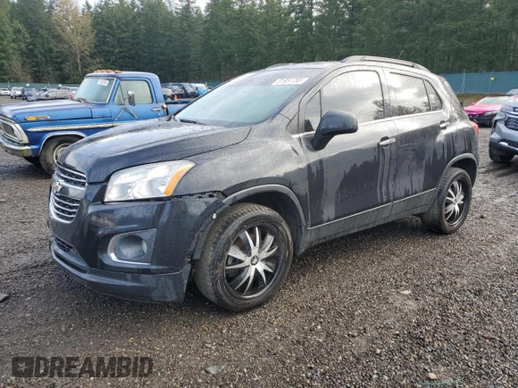 2016 Chevrolet Trax LTZ with VIN KL7CJRSB7GB649707, listed as a Copart auction lot 51951785 with 158,613 mi miles and Salvage Title. Bid and sale history available at carsss.com. Image 1.