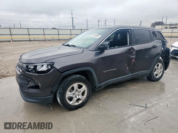 2022 Jeep Compass Sport с VIN 3C4NJCAB2NT167961, выставлен на аукционе Copart как лот 60328305 с пробегом 22 187 миль миль и Списание • Salvage title. История ставок и продаж доступна на DreamBid. Изображение 1.