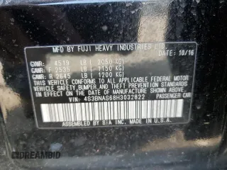 2017 Subaru Legacy Sport with VIN 4S3BNAS68H3032822, listed as a Copart auction lot 49534593 with 0 mi miles. Bid and sale history available at carsss.com. Image 13.