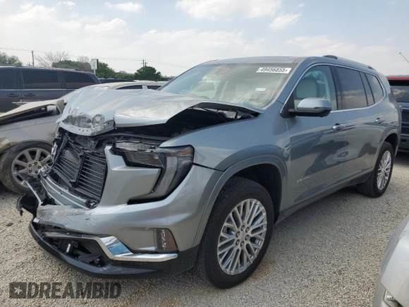 2024 GMC Acadia FWD Denali z VIN 1GKENLKS1RJ176560, wystawiony jako Copart lot #49456855 z przebiegiem 5 509 mil mil oraz Szkoda całkowita • Salvage title. Historia ofert i sprzedaży dostępna na DreamBid. Obrazek 1.