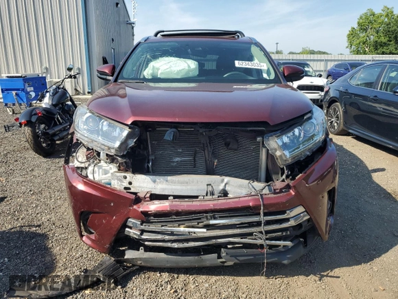 2019 Toyota Highlander Limited with VIN 5TDDZRFH5KS944272, listed as a Copart auction lot 62343035 with 81,886 mi miles and Salvage title. Bid and sale history available at DreamBid. Image 5.