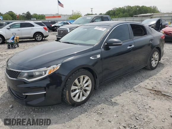 2016 Kia Optima EX with VIN 5XXGU4L36GG074645, listed as a Copart auction lot 53201155 with 126,111 mi miles and Salvage Title. Bid and sale history available at carsss.com. Image 1.