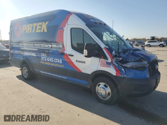 2024 Ford Transit Cargo with VIN 1FTRU8XG0RKA03544, listed as a Copart auction lot 80973924 with 3,415 mi miles and Salvage Title. Bid and sale history available at DreamBid. Image 4.