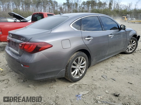 2019 Infiniti Q70 Luxe with VIN JN1BY1AR9KM585437, listed as a Copart auction lot 46824235 with 35,488 mi miles and Salvage Title. Bid and sale history available at DreamBid. Image 3.