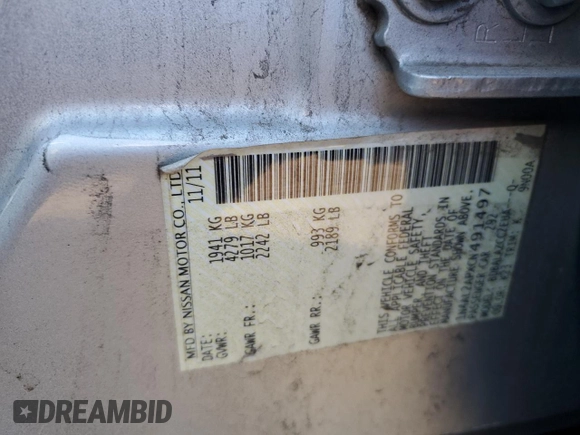 2012 Nissan Altima 2.5 with VIN 1N4AL2APXCN491497, listed as a Copart auction lot 88980795 with Not Provided miles and Salvage Title. Bid and sale history available at DreamBid. Image 12.