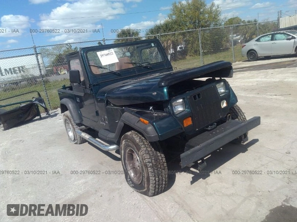 1995 Jeep Wrangler S with VIN 1J4FY19P4SP207049, listed as a IAAI auction lot 41315322 with 12,454 mi miles. Bid and sale history available at carsss.com. Image 1.