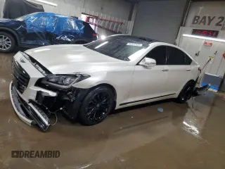 2017 Genesis G80 3.8L with VIN KMHGN4JE2HU170460, listed as a Copart auction lot 50372355 with 66,336 mi miles and Salvage Title. Bid and sale history available at carsss.com. Image 1.