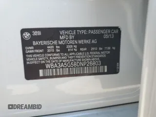 2013 BMW 3 Series 328i z VIN WBA3A5G58DNP26803, wystawiony jako Copart lot #57305995 z przebiegiem 106 590 mil mil oraz Szkoda całkowita • Salvage title. Historia ofert i sprzedaży dostępna na DreamBid. Obrazek 13.