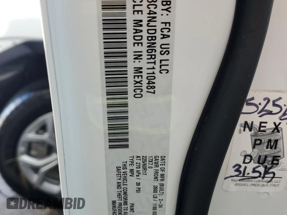 2024 Jeep Compass Latitude с VIN 3C4NJDBN6RT110487, выставлен на аукционе Copart как лот 62075885 с пробегом 26 410 миль миль и Списание • Salvage title. История ставок и продаж доступна на DreamBid. Изображение 13.