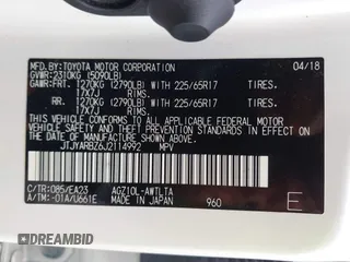 2018 Lexus NX 300 with VIN JTJYARBZ6J2114992, listed as a IAAI auction lot 42494896 with 57,421 mi miles and . Bid and sale history available at DreamBid. Image 9.