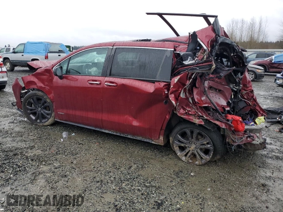 2021 Toyota Sienna XSE with VIN 5TDXRKECXMS050314, listed as a Copart auction lot 86000484 with 82,589 mi miles and Salvage Title. Bid and sale history available at DreamBid. Image 2.