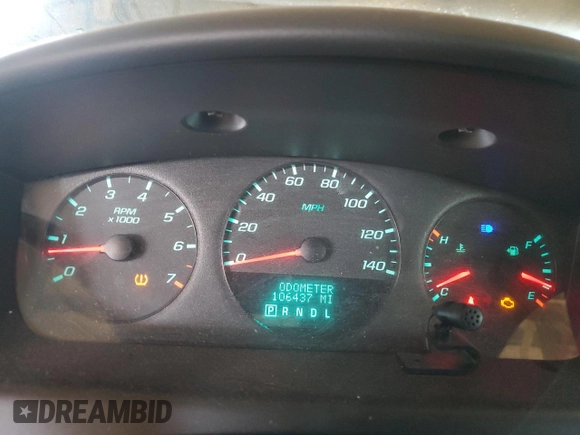 2015 Chevrolet Impala LS with VIN 2G1WA5E37F1158008, listed as a Copart auction lot 61977635 with 106,437 mi miles and Salvage title. Bid and sale history available at DreamBid. Image 9.