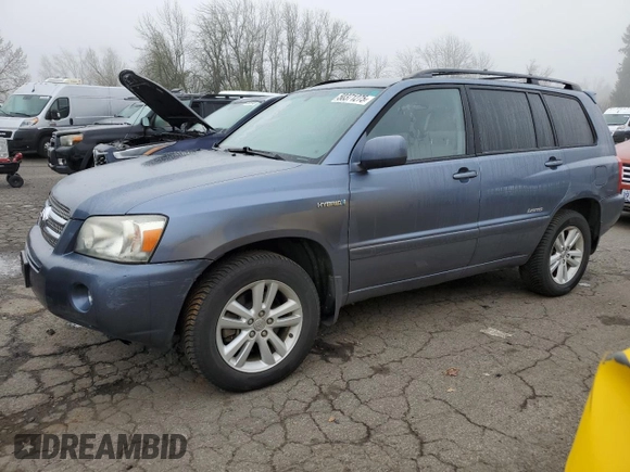 2006 Toyota Highlander Hybrid with VIN JTEEW21A660029918, listed as a Copart auction lot 50371275 with 158,141 mi miles and Salvage Title. Bid and sale history available at carsss.com. Image 1.